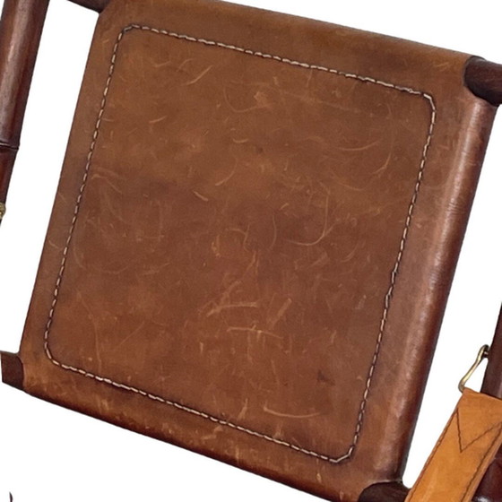 Image 1 of Officer’s chair - wood and leather upholstery - 