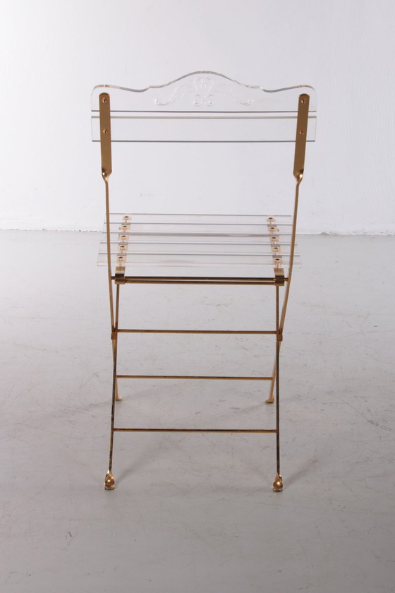 Image 1 of Chaise de salle à manger en plexiglas Vintage Hollywood Regency 1970