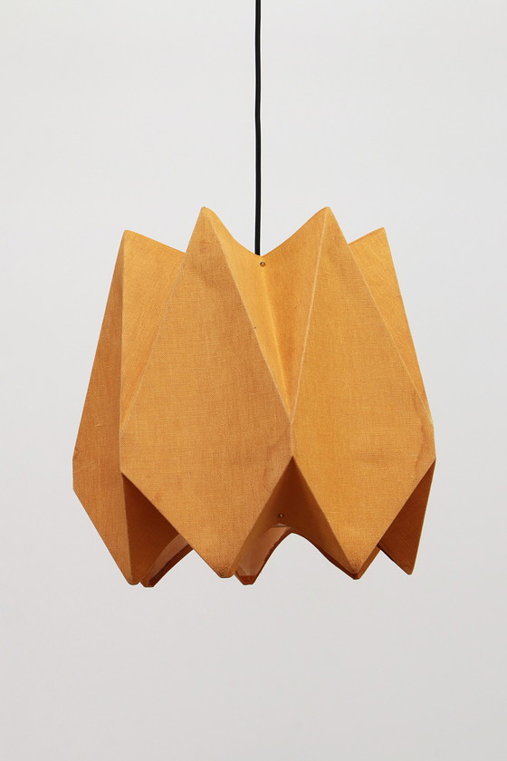 Image 1 of Orange Vintage fabric hanging lamp 1960s