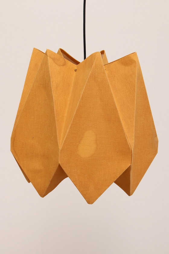 Image 1 of Orange Vintage fabric hanging lamp 1960s