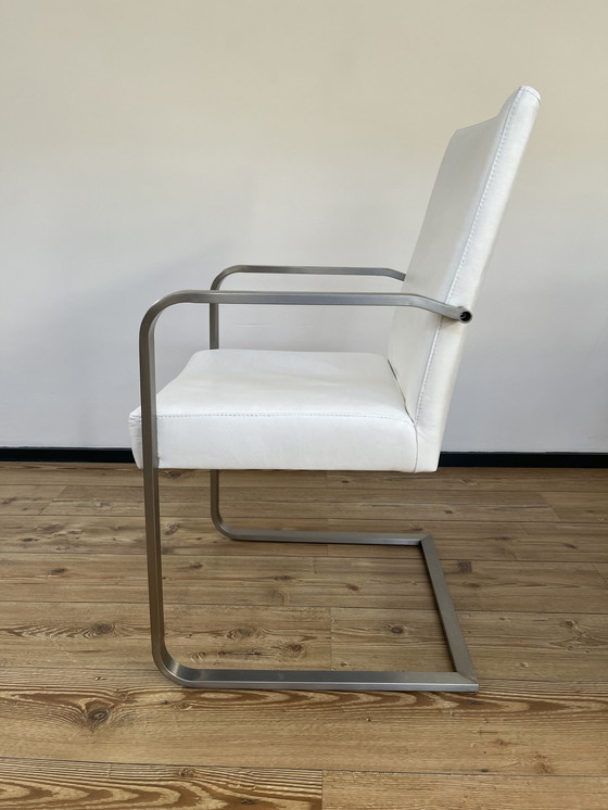 Image 1 of 2x White leather design chairs