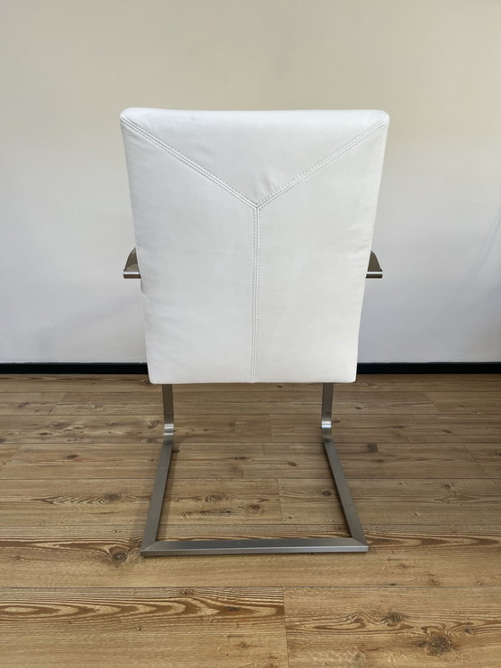 Image 1 of 2x White leather design chairs