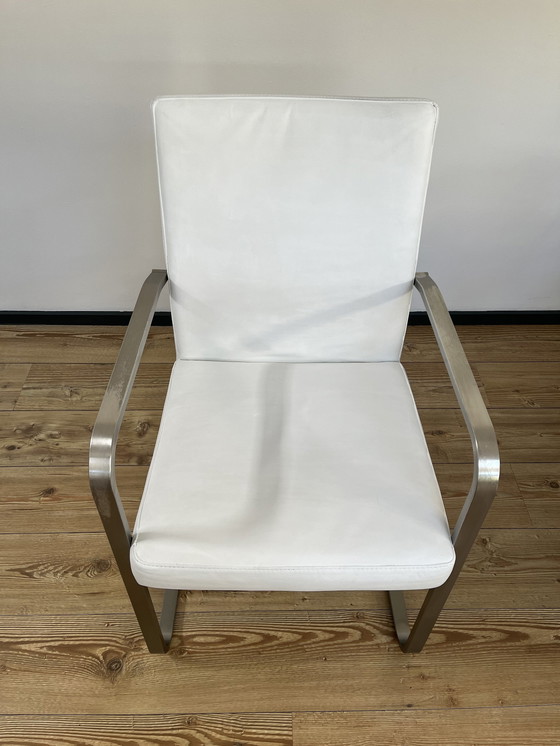 Image 1 of 2x White leather design chairs