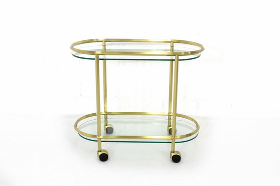 Image 1 of United workshops Hollywood Regency golden serving trolley / bar trolley