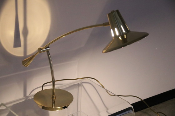 Image 1 of 2x desk or table lamps in brass by Massive - Belgium - 1980's