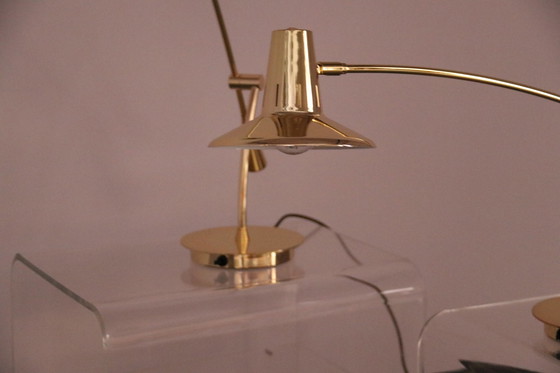 Image 1 of 2x desk or table lamps in brass by Massive - Belgium - 1980's