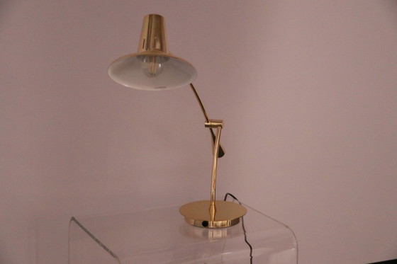 Image 1 of 2x desk or table lamps in brass by Massive - Belgium - 1980's