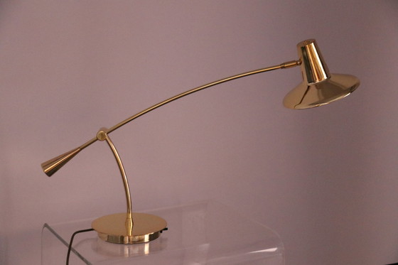 Image 1 of 2x desk or table lamps in brass by Massive - Belgium - 1980's