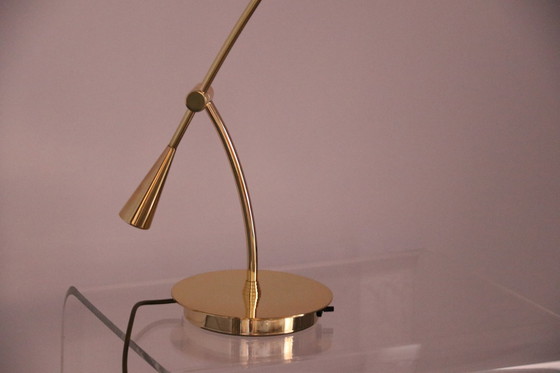 Image 1 of 2x desk or table lamps in brass by Massive - Belgium - 1980's