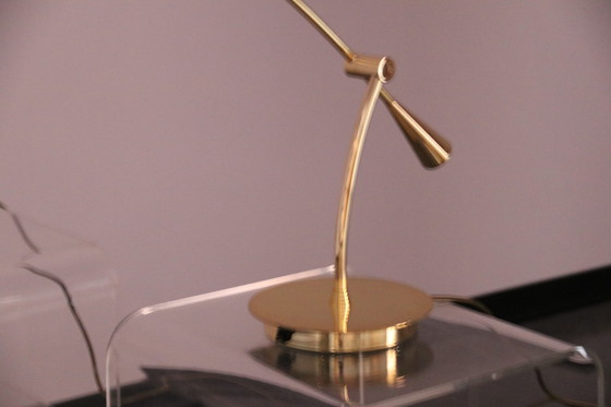 Image 1 of 2x desk or table lamps in brass by Massive - Belgium - 1980's