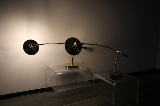 Image 1 of 2x desk or table lamps in brass by Massive - Belgium - 1980's