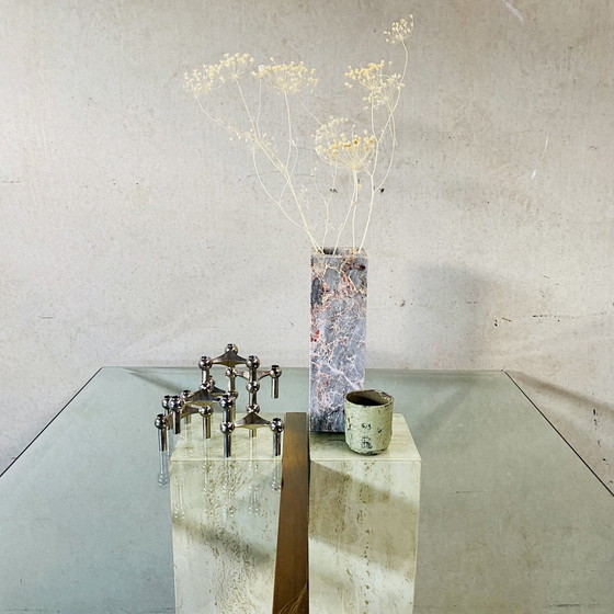 Image 1 of Top Artedi Travertin Dining Table With Glass