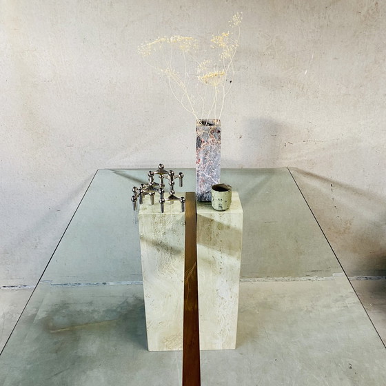 Image 1 of Top Artedi Travertin Dining Table With Glass