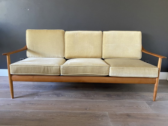 Image 1 of Wilhelm Knoll Anitmott sofa/sofa in cherry wood 1960s