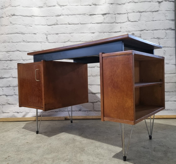 Image 1 of Small Teak Hairpin Writing Desk by Tijsseling from Tijsseling Nijkerk, 1950s