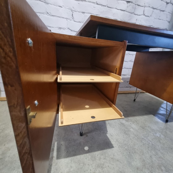 Image 1 of Small Teak Hairpin Writing Desk by Tijsseling from Tijsseling Nijkerk, 1950s