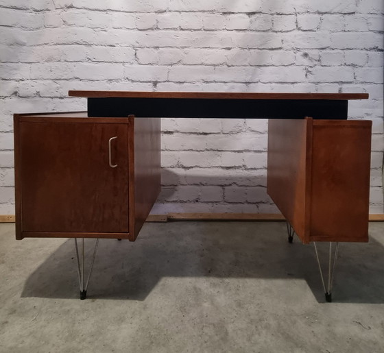 Image 1 of Small Teak Hairpin Writing Desk by Tijsseling from Tijsseling Nijkerk, 1950s