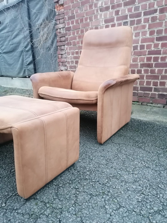 Image 1 of De Sede Armchair and Ottoman DS-50 in Buffalo Leather