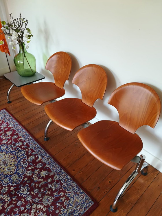 Image 1 of Vintage Waiting Room Bench