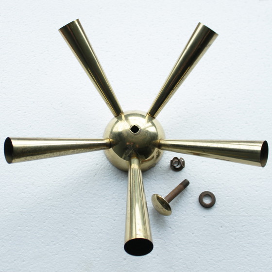 Image 1 of Italian Brass Star Burst Flush Mount