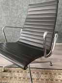 Vitra EA 115 leather armchair designed by Eames