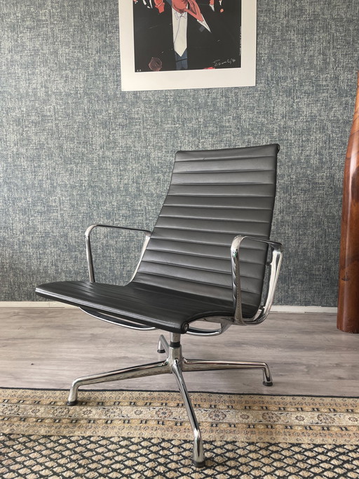 Vitra EA 115 leather armchair designed by Eames