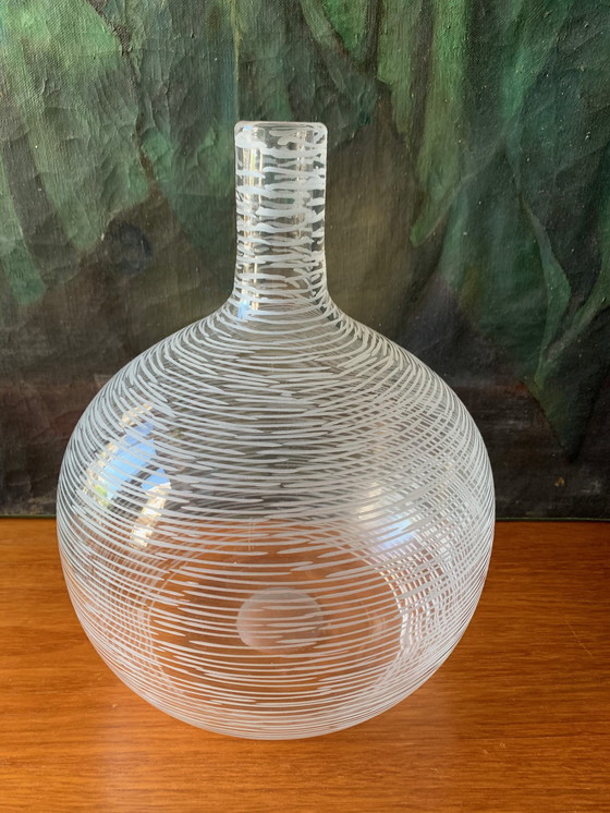 Image 1 of Vaso francese d'epoca in vetro soffiato a mano