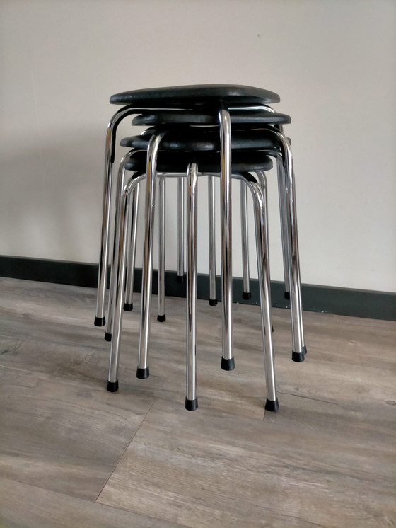 Image 1 of 4x tabourets vintage