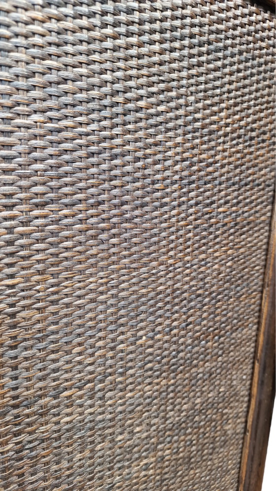 Image 1 of Rattan Wicker Webbing Highboard 1970's