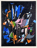 André Lanskoy – Abstract composition, lithograph on Arches paper ca. 1965 – framed, museumglass