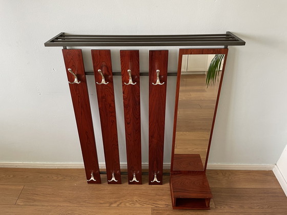 Image 1 of Porte-manteau mural vintage en bois de rose