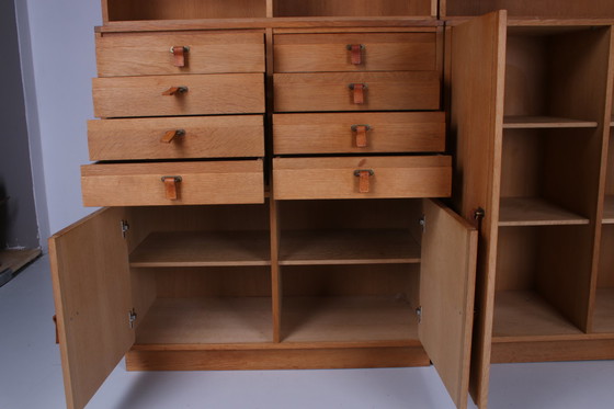 Image 1 of Solid Oak 5 division wall unit by Kurt Ostervig Denmark 1960