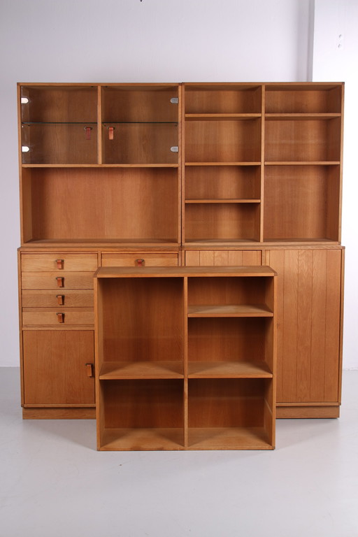 Solid Oak 5 division wall unit by Kurt Ostervig Denmark 1960