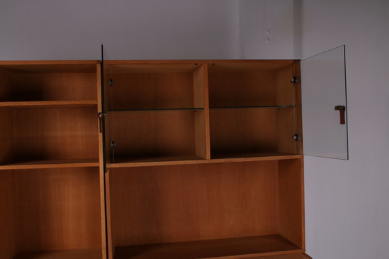 Image 1 of Solid Oak 5 division wall unit by Kurt Ostervig Denmark 1960