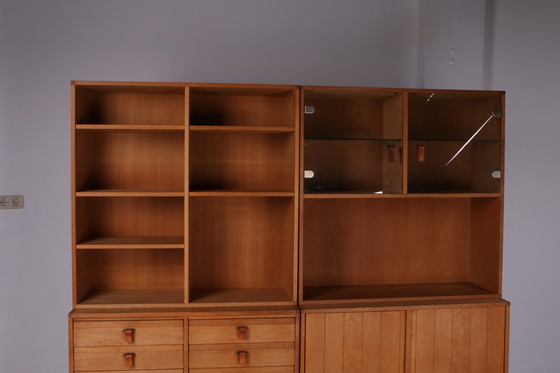 Image 1 of Solid Oak 5 division wall unit by Kurt Ostervig Denmark 1960