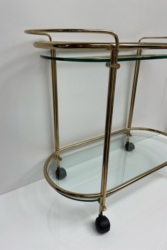 Image 1 of Gae Aulenti brass bar cart