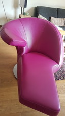 Fauteuil Leolux parabolica - senso orchid leather