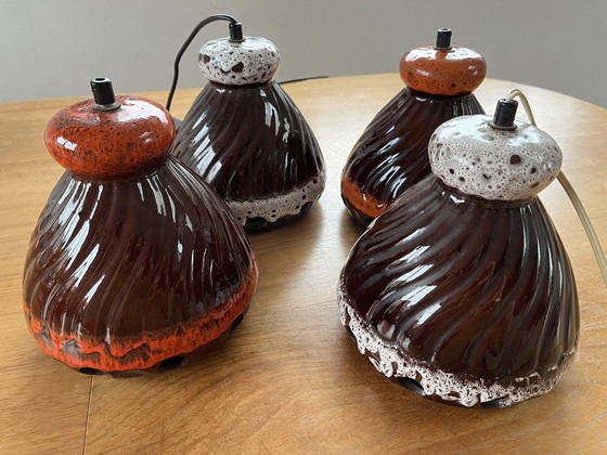 Image 1 of 4x Herda ceramic hanging lamps