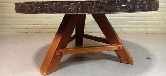 Image 1 of Vintage brutalist salontafel, rond