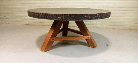 Image 1 of Vintage brutalist salontafel, rond