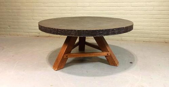 Image 1 of Vintage brutalist salontafel, rond