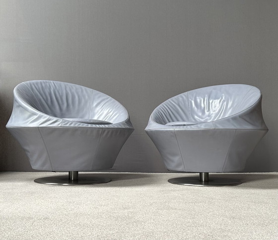 Image 1 of 2x Leolux Ophelia swivel armchair