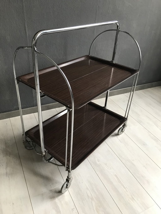 Vintage Serveertrolley Bremshey & Co – serveerwagens, Wood, Metal