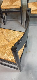 6x vintage hout en riet eetkamerstoelen