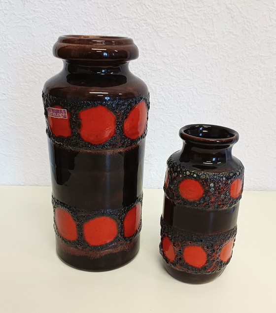 Image 1 of 2x Scheurich fat lava vase