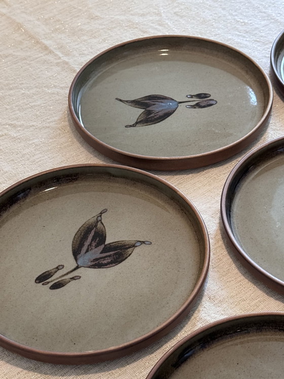 Image 1 of 6x assiettes vintage en grès français