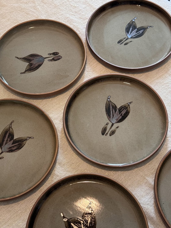 Image 1 of 6x assiettes vintage en grès français