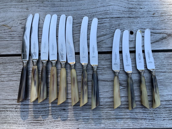 Image 1 of Couteau de table Francis Newton Sheffield vintage staghorn