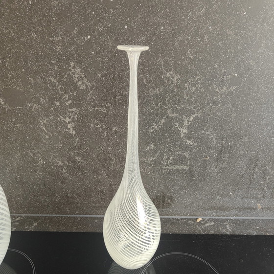 Image 1 of 4x Vase en verre filigrané