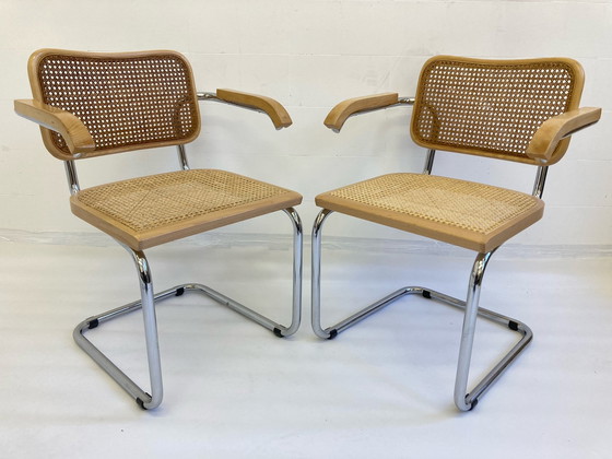 Image 1 of 4x Cidue Cesca chairs by Marcel Breuer